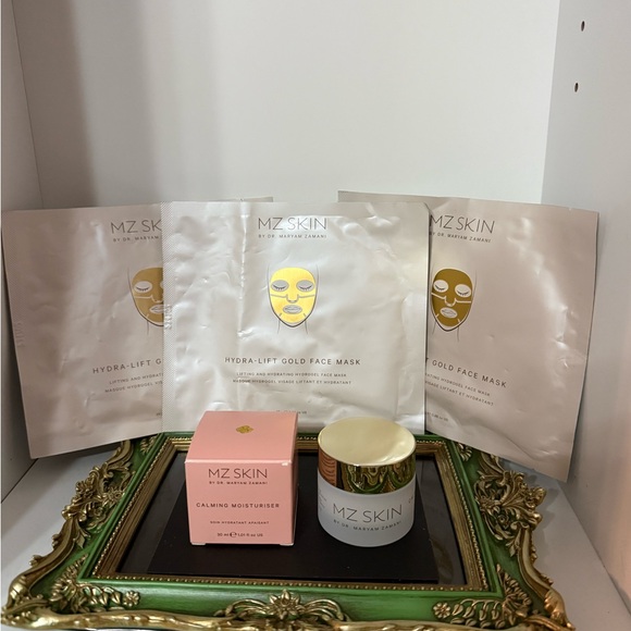 MZ Skin Calming Moisturizer and 3 gold Masks